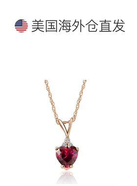 自营 pompeii31/2ct 钻石和红宝石心形吊坠 14K 白黄金或玫瑰金项