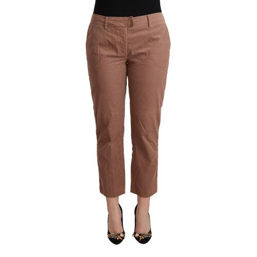 自营Costume National Cotton Tape Cropped Women's Pants - bro - 图0