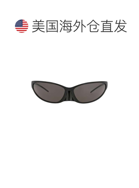 自营balenciagaShield-Frame Alluminum太阳眼镜-黑色黑色灰色 美