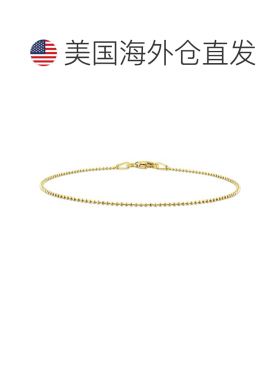 自营Mimi & Max 1 毫米球链手链 镀黄色纯银 - 7.5 英寸 - 黄色