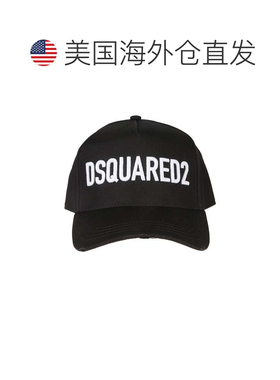 自营dsquared2Technicolor黑色刺绣棒球帽-黑色 美国奥莱直发