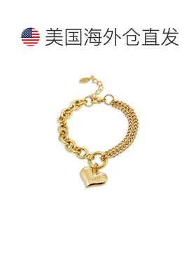 自营savvy cie jewelsGOLD PLATED HALH AND HALF HEART CHARM BR