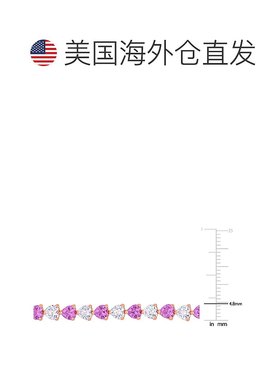 自营｜Julianna B女士手链镀玫瑰纯银粉色白色蓝宝石心形精致网球
