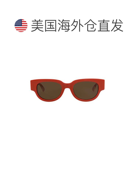 自营bottega veneta圆框回收醋酸纤维太阳眼镜-橙色水晶棕色 美国