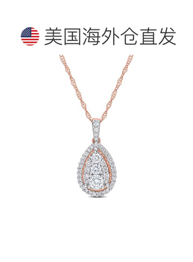 自营mimi & maxmimi & max1/2 CT TW 14K 玫瑰金钻石光环泪珠