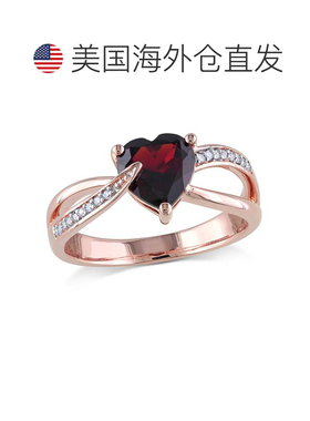 自营 mimi & max10k 玫瑰金心形石榴石镶钻戒指 - 红色 美国奥莱