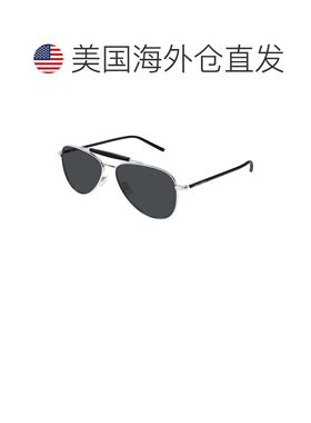 自营saint laurent银色Sl 864金属飞行员太阳镜-灰色 美国奥莱直