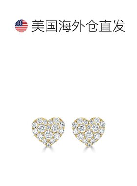 sabrina14k 金 & 钻石心形耳钉 - 黄色 【美国奥莱】直发珠宝
