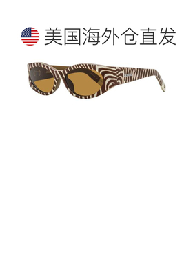 自营Jacquemus Women's Ovalo Sunglasses JAC4S 011 Brown Zebra