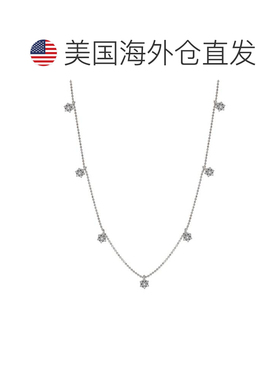 自营Suzy Levian 14K 白金 .30cttw 钻石花站项链 - 白色 美国奥