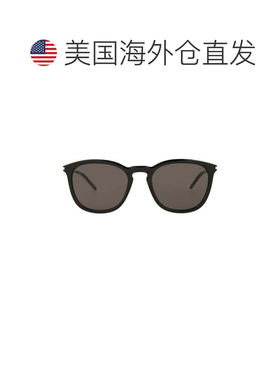 自营saint laurent方形镜框醋酸纤维太阳眼镜-黑色银色黑色 美国