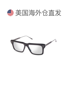 自营ditaLataro Rectangular Black Sunglasses with Silver Rive