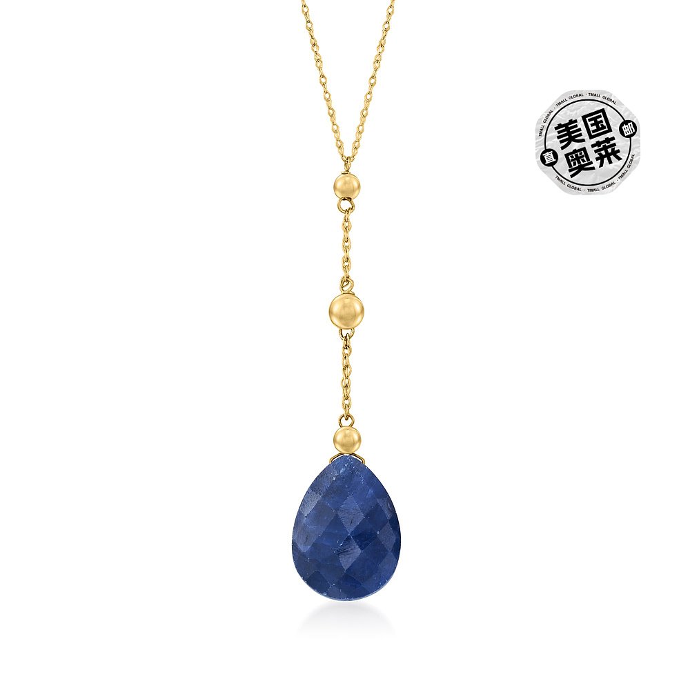 Ross-Simons Sapphire Y-Necklace in 14kt Yellow Gold - 18 in - 图0