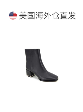 自营Kenneth Cole Edie Boots Women's Black Leather Square Toe