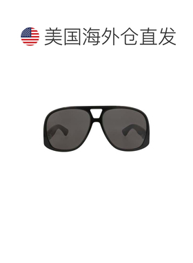 自营saint laurent飞行员框架回收醋酸纤维太阳眼镜-黑色黑色灰色