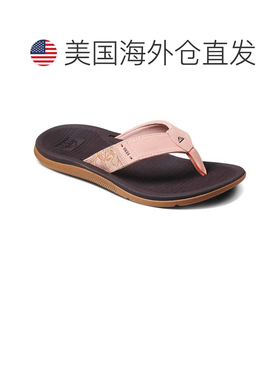 自营Men's Reef Santa Ana CJ3625 Flip Flop Sandal Peach Leath
