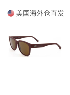 自营Lacoste男式53毫米棕色太阳镜-哑光红色 美国奥莱直发