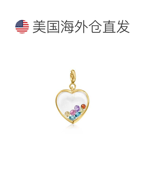 自营Ross-Simons Multi-Gemstone Heart Charm in 18kt Gold Over