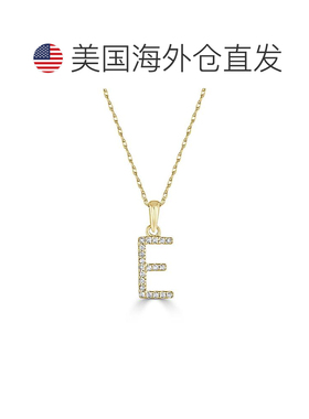 自营 sabrina14k 金和钻石初始项链 - 黄色 e 美国奥莱直发礼物