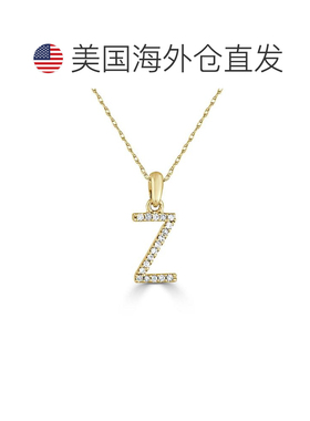 自营 sabrina14k 金和钻石初始项链 - 黄色 z 美国奥莱直发