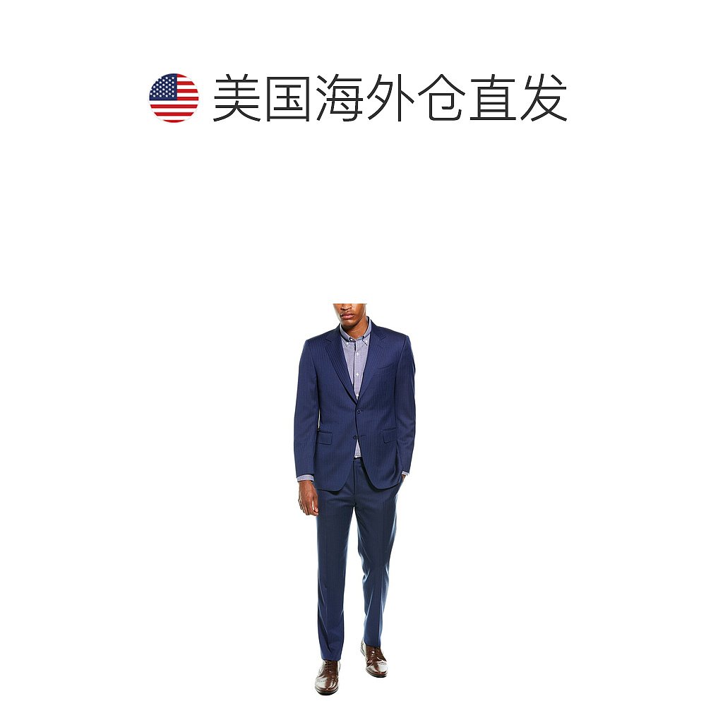 Canali 2件套羊毛西装-蓝色【美国奥莱】直发-图1