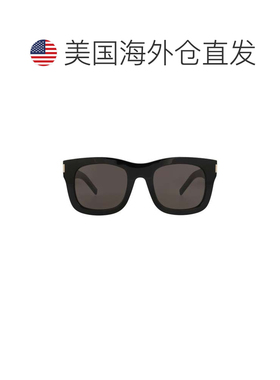 自营saint laurent方形镜框回收醋酸纤维太阳眼镜-黑色 美国奥莱