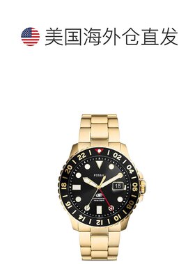 自营Fossil Men's Blue GMT Black Dial Watch - black 美国奥莱