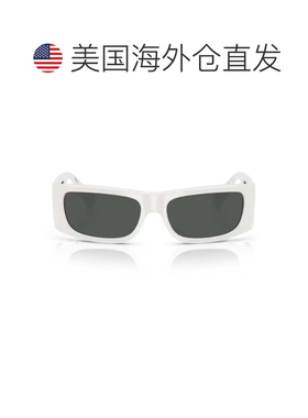 自营versace白色0VE4482镜片徽标注入矩形太阳镜-灰色 美国奥莱直