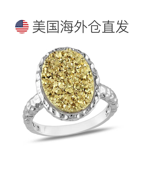 自营Mimi & Max Oval Golden Color Druzy Gemstone Cocktail Rin