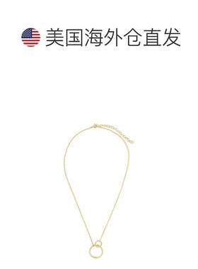 sterling forever925 纯银互扣式开口圆形吊坠-金 - 金 【美国奥
