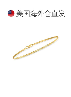 自营Ross-Simons 1.5 毫米 14 节黄金人字形手链 - 7 英寸 美国奥