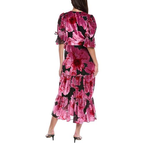 自营 Hutch Marisol Midi连衣裙-粉红色 美国奥莱直发 - 图2