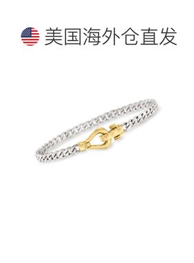 自营Ross-Simons 两色纯银路缘链手链 - 7 英寸 美国奥莱直发