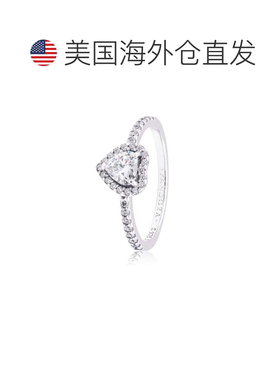 自营PANDORA Elevated Heart Ring - silver 美国奥莱直发