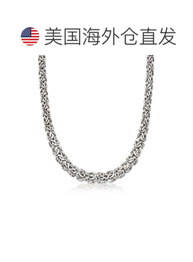 自营 Ross-Simons 纯银渐变拜占庭项链 - 16 英寸 美国奥莱直发