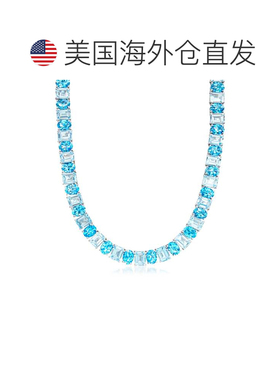 自营Ross-Simons 925 银瑞士和天蓝色托帕石项链 - 18 英寸 美国