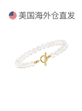 自营Ross-Simons 5.5-6mm Cultured Pearl Toggle Bracelet in 14