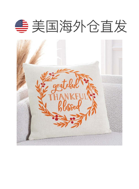 自营safavieh感恩祝福枕 - 橙色/自然色/红色 美国奥莱直发