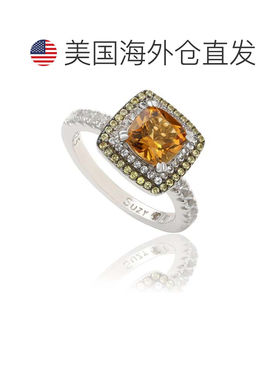 自营Suzy Levian Sterling Silver Purple Amethyst Cushion Cut