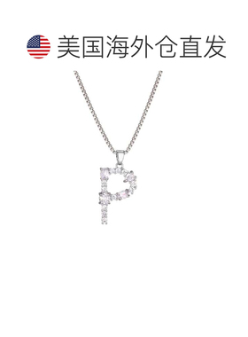 自营adornia镀银混合石水晶初始项链-银色-p 美国奥莱直发