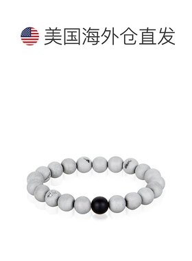 自营 Crucible 洛杉矶银 Druzy 玛瑙和黑色哑光玛瑙 10 毫米天然