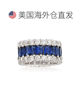 自营Ross-Simons Simulated Sapphire and CZ Eternity Band in S