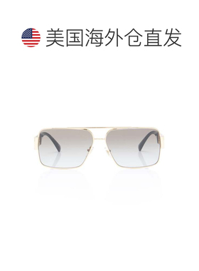 自营Versace gle卡镂空矩形太阳镜-黑色，金色 美国奥莱直发