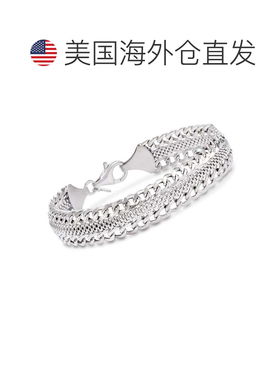 自营 Ross-Simons 意大利纯银路缘链手链 美国奥莱直发配饰礼物