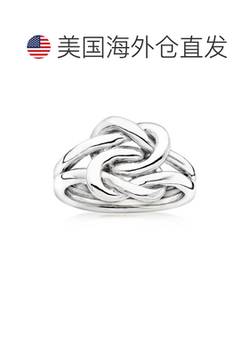 自营Ross-Simons Italian Sterling Silver Double Love Knot Rin