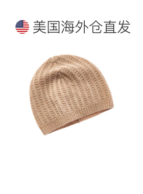 自营amicale cashmereAmicale羊绒Marl罗纹羊绒Beanie-米色 美国