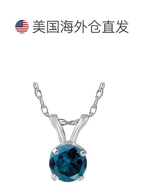 自营 pompeii33/4 克拉蓝钻单石 14K 白金吊坠 - 14k 白金 美国奥