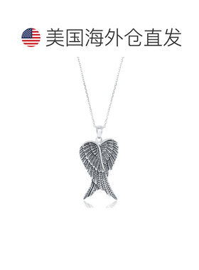 自营simona纯银一对天使之翼吊坠 - 银白色 美国奥莱直发