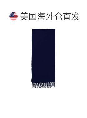 美国直邮自营Emporio Armani Eagle Print Fringed Scarf - blu