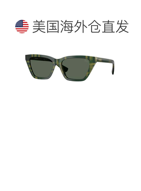 自营Burberry女款54 mm格子绿色太阳镜-格子绿色 美国奥莱直发